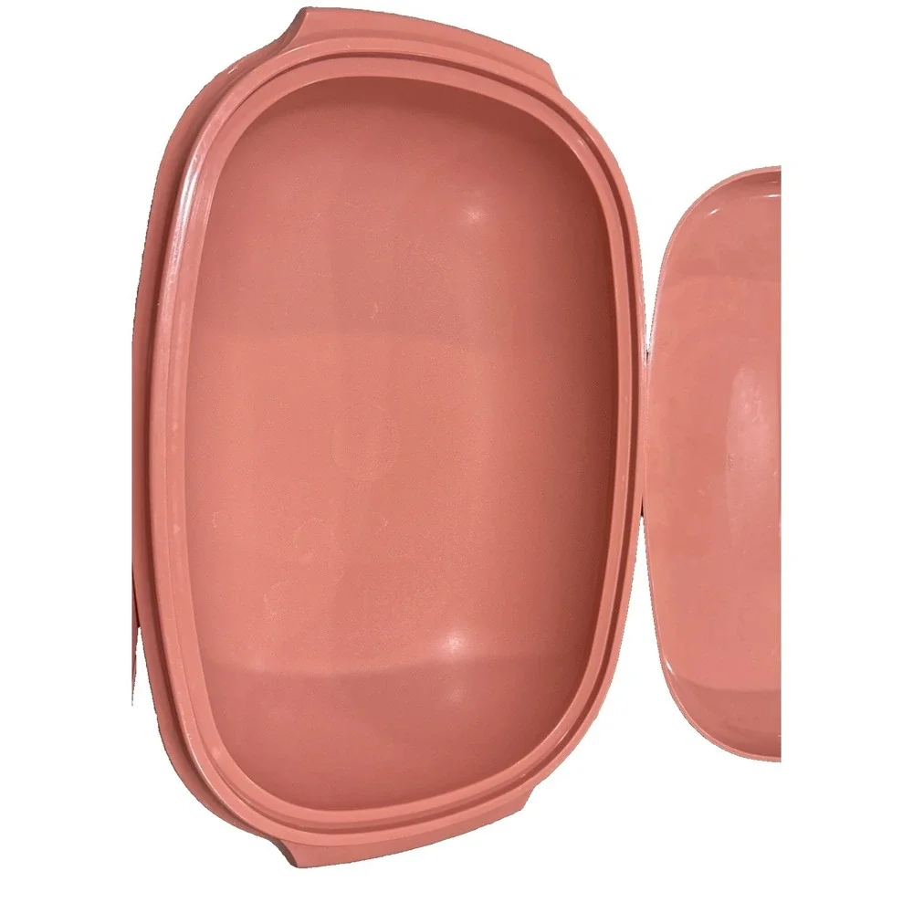 TUPPERWARE Microwave Food Steamer 6 Cups Dusty Rose Pink 3 Piece 1273-6 Vintage